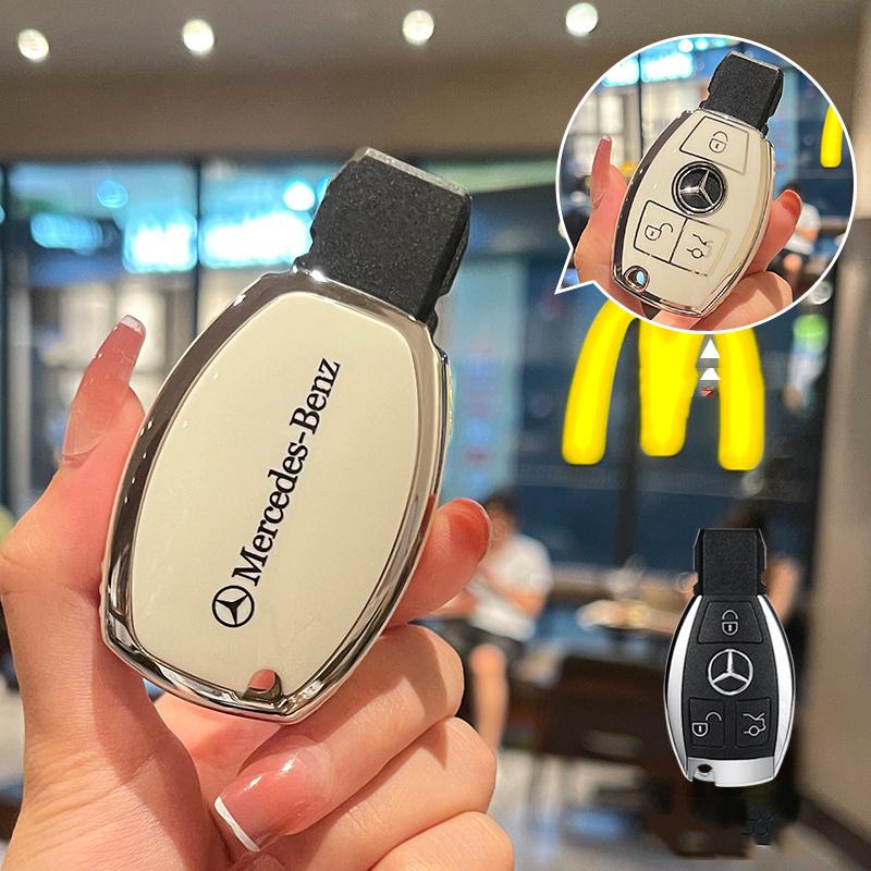 CRS1 Fashion TPU Car Key Case Full Cover Shell for Mercedes Benz A B C E GL S GLA GLK CLS Class AMG W204 W205 W212 W463 W176 Keychain