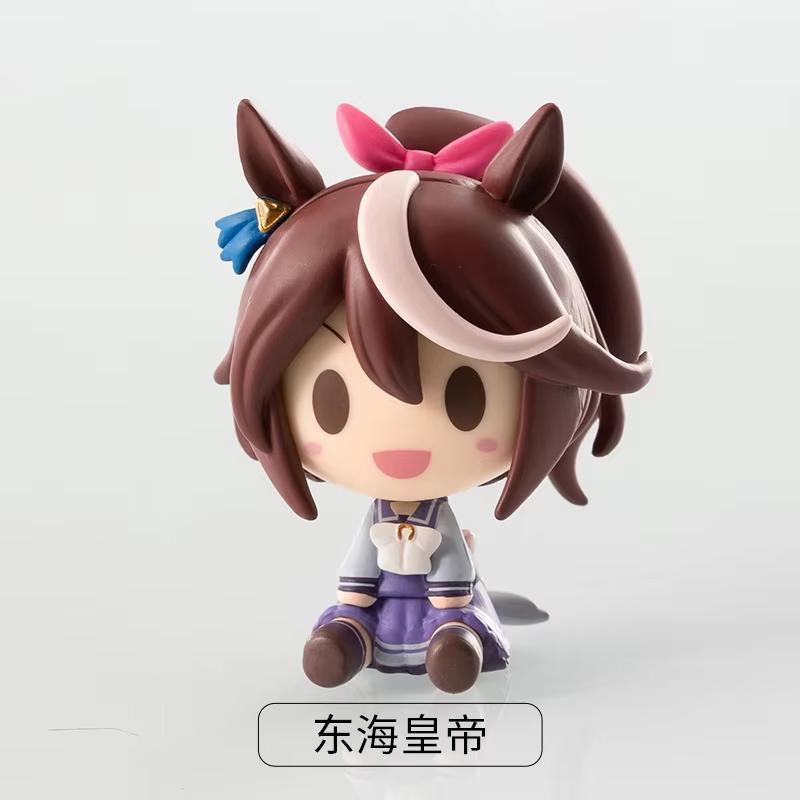 Оригинальная Q-версия Uma Musume Pretty Derby 2-я волна Конфетная мини-фигурка Токай Тейо Золотой Корабль Медзиро Китасан Черный Игрушка