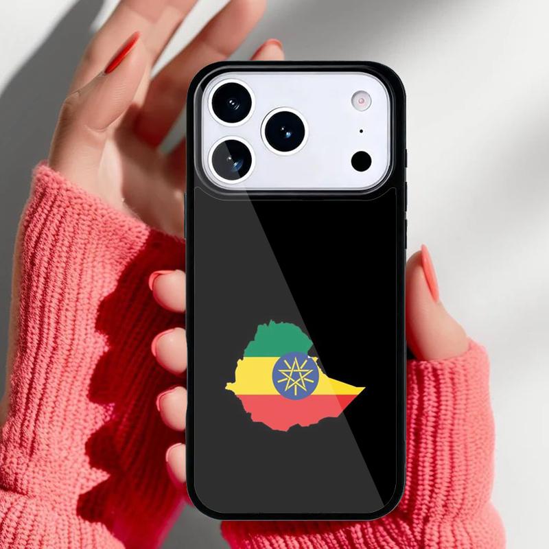 Чехол для телефона с флагом Эфиопии для iPhone 17 16 15 14 13 Pro Max Задняя крышка для 12 11 Pro Coque