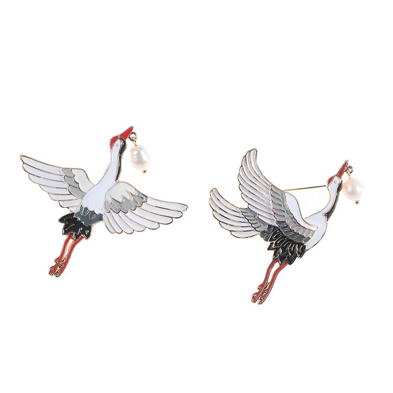1 шт., жемчуг, журавли, эмалированная булавка, винтажная подвесная брошь в виде птицы, женские роскошные ювелирные изделия