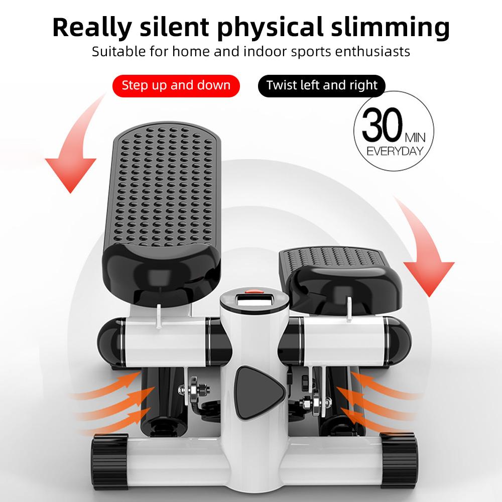 Мини-степпер для домашних упражнений с резинками, степпер для фитнеса с ЖК-монитором