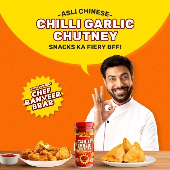 MasterChow Chilli Garlic Chutney (250g) | Made with Fresh Tomatoes & Red Chilies