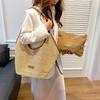 Straw Shoulder Bag for Women  Summer Travel Bag  Large Capacity Underarm Bag