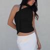 Open Back Sexy Off-the-Shoulder Halterneck Vest Women's Vintage Sleeveless Crop Top Y2K Clothing Club Summer 2023 Women's Casual