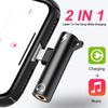 NEW 2 IN 1 Audio Headphone Charging Dual Adapter Splitter For iPhone XR XS X 7 8 11 11Pro For 3.5mm Jack To Earphone AUX Cable