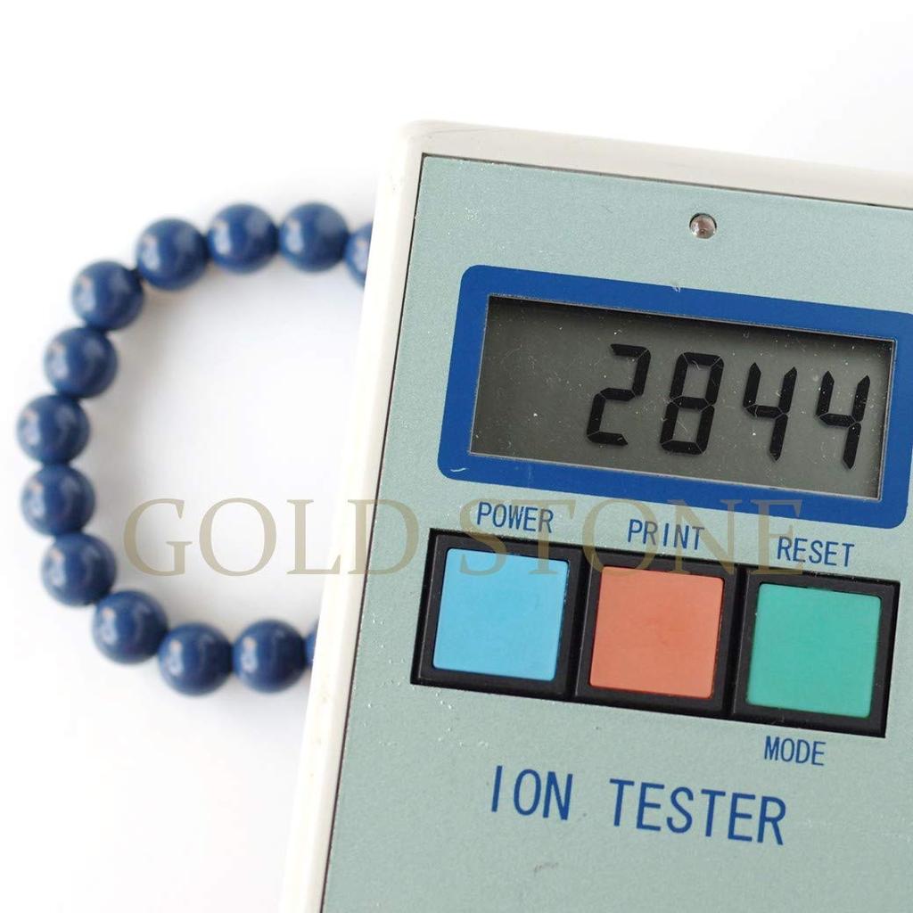 Браслет из синего хокутолита 10 мм, сделано в Тайване, внутренний диаметр синего хокутолита, измеренный с помощью радия и отрицательных ионов [ЗОЛОТОЙ КАМЕНЬ] приблизительно. 17.5cm