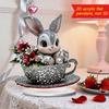 Easter Bunny Acrylic Table Sign 2D Flat Colorful Eggs Rabbit Decoration Home Living Room Valentine's Day