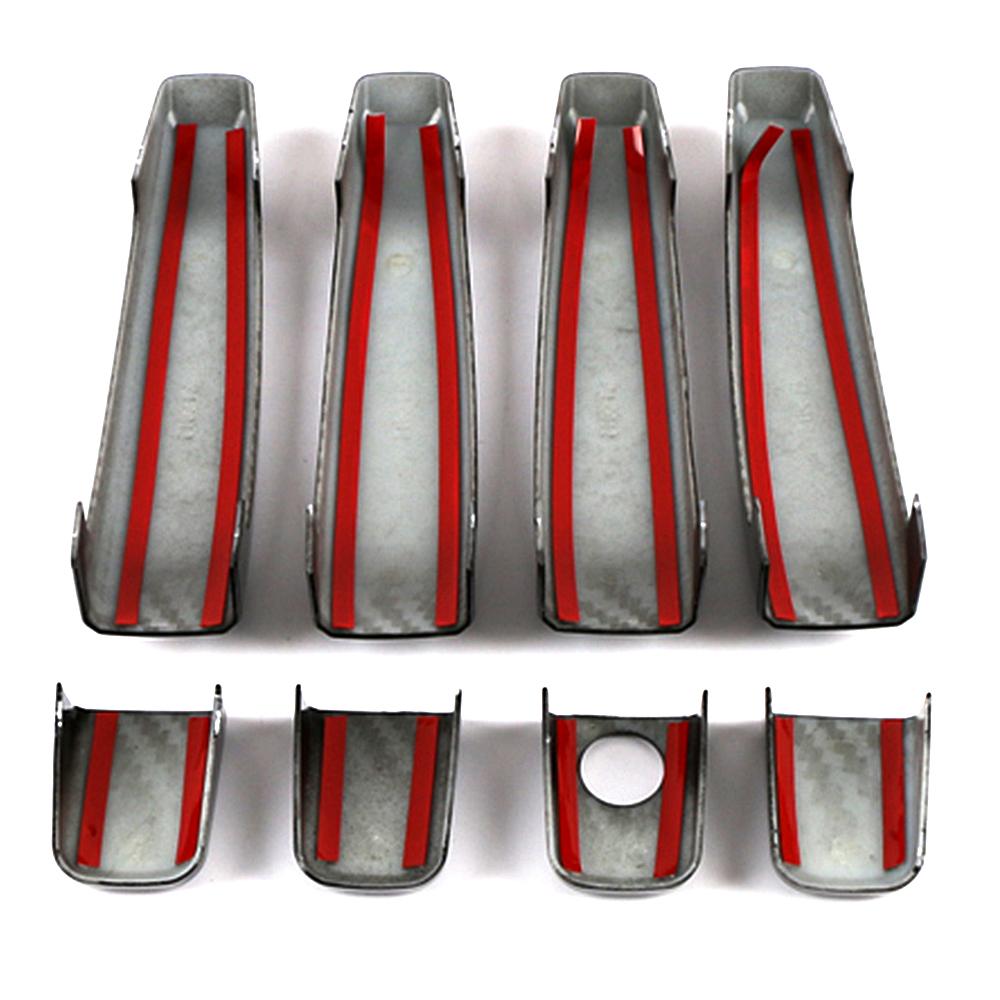 For Opel Insignia A 2008-2018 Carbon Fiber Printed Exterior Side Door Handle Cover Trim Moulding Frame