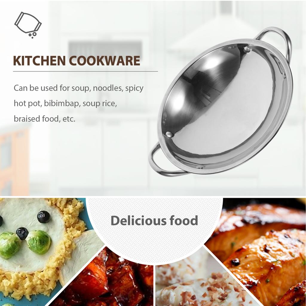 Бытовая кухонная утварь Корейский Рамен Кастрюля Суп Кухонная утварь Сковорода из нержавеющей стали Вок Жарка