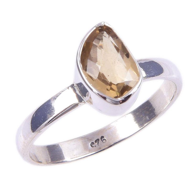 Натуральный цитрин, ручная работа, кольцо из стерлингового серебра 925 пробы, размер 8 l1p56