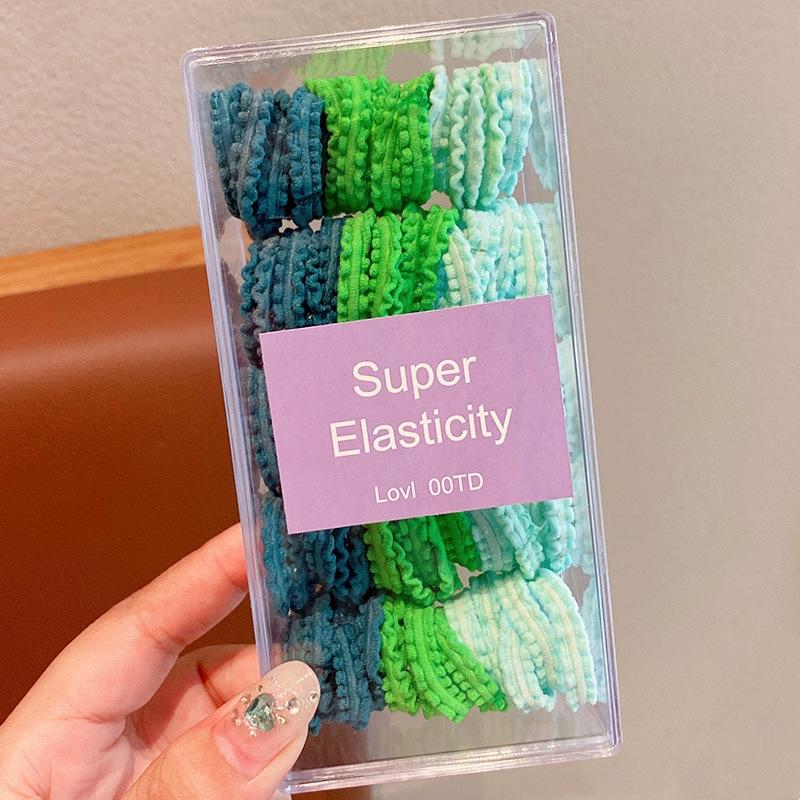50pcs/box Candy Colored Hair Loop Children Not Harmful High Ponytail Headband Girls Elastic Rubber Band Hair Styling Accessories