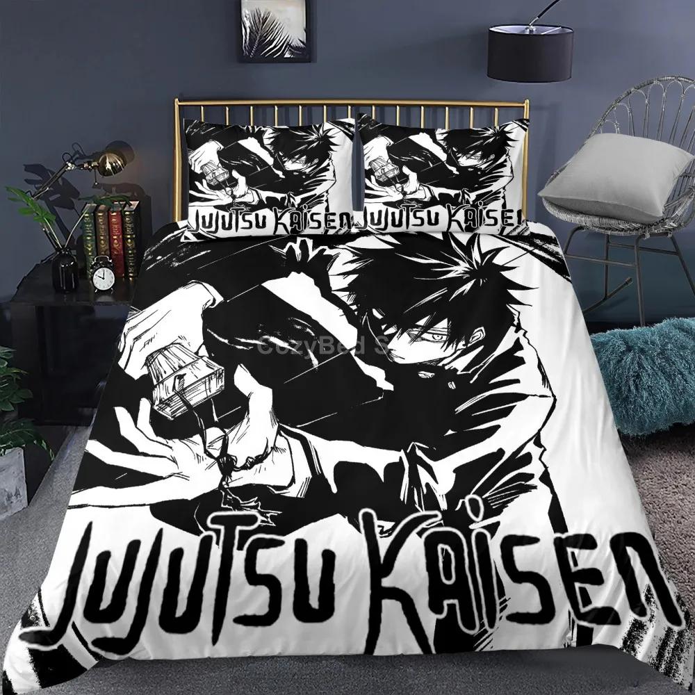 Комплект постельного белья Jujutsu Kaisen, японский комплект постельного белья с известными аниме-пододеяльниками, постельное белье Twin Queen King Single Size Dropshipping Gift