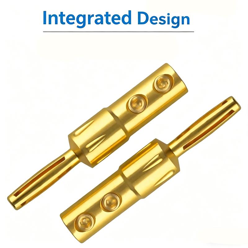 4PCS HIFI Fever Banana Plug Pure Copper Gold Rhodium Plated Solder Free 4mm Speaker Terminal Audio Connector for Amplifier Speaker Wire Connection