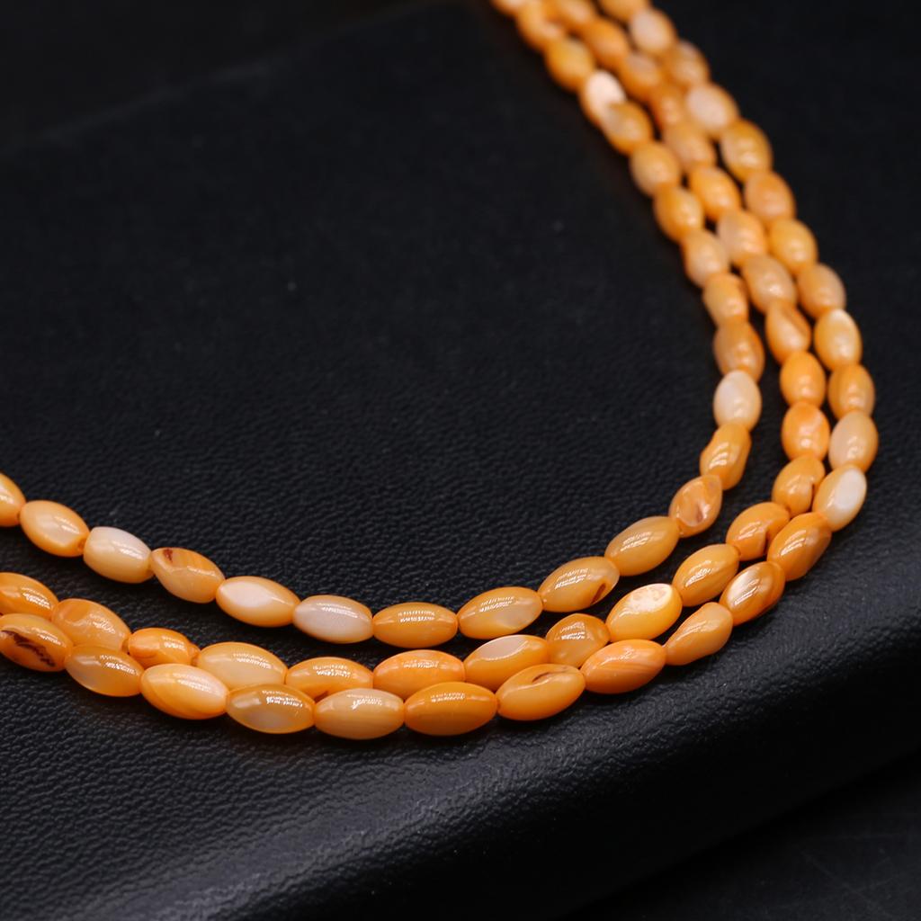 1Strand Natural Freshwater Shell Beads Dyeing Rice Shape Loose Spacer Beads for Jewelry Making DIY Necklace Bracelet Earring Accessories 4x8mm
