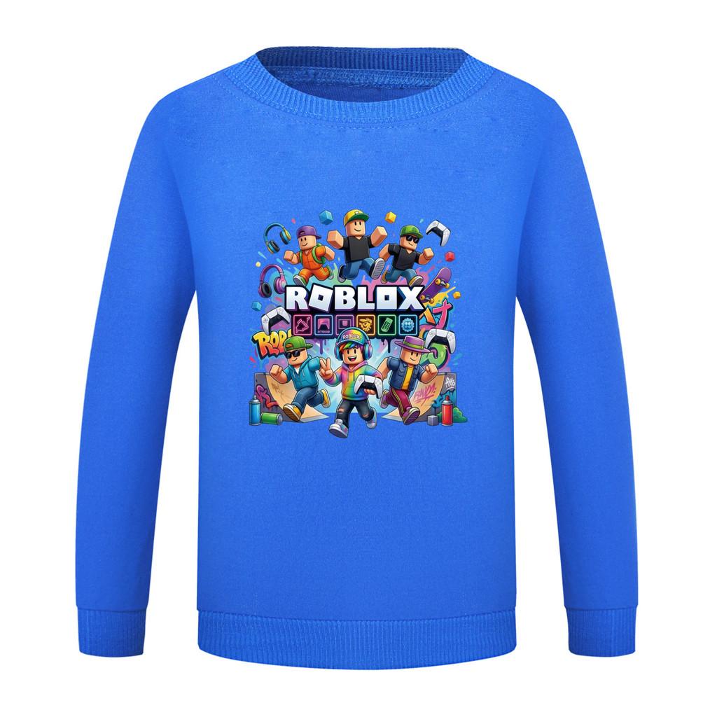 5573 Мальчики Девочки Roblox Игра Принт Круглый Вырез Длинный Рукав Толстовка Топ