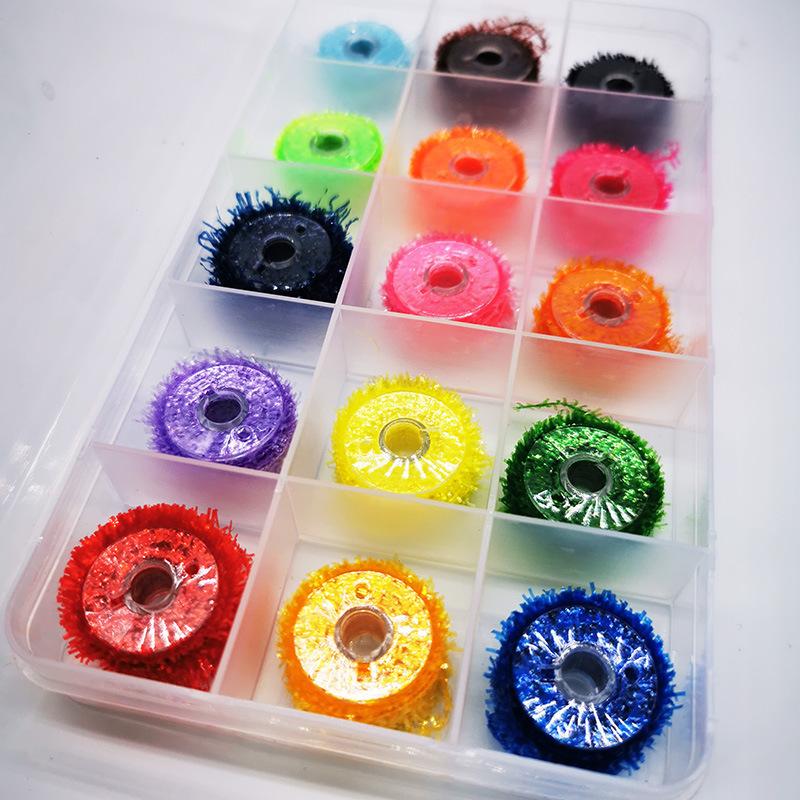 Kylebooker Мишура для вязания мух, синельная леска, кристальная флэш-линия, кристальная вспышка, реалистичные материалы для вязания мух из синели для стримеров и мух-нимф