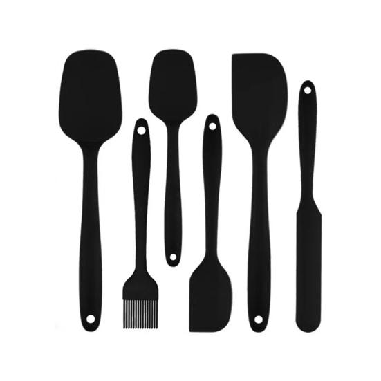Набор из 6 силиконовых лопаток, термостойкая, без бисфенола А, для соскабливания, выпечки, приготовления пищи, кухонные принадлежности с силиконовой щеткой