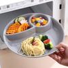 2 шт. Микроволновые Разделенные Обеденные Тарелки Круглый Поднос для Фруктов Портативное Блюдо для Измерения Еды Орех