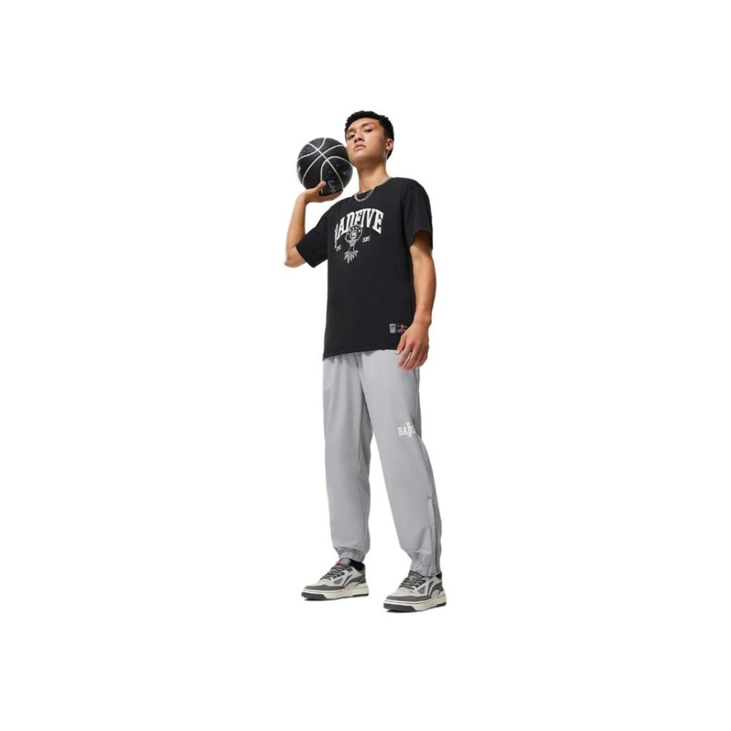Li Ning Reflective Basketball T-Shirt With Moisture Wicking Men Tops Black ATST547-3