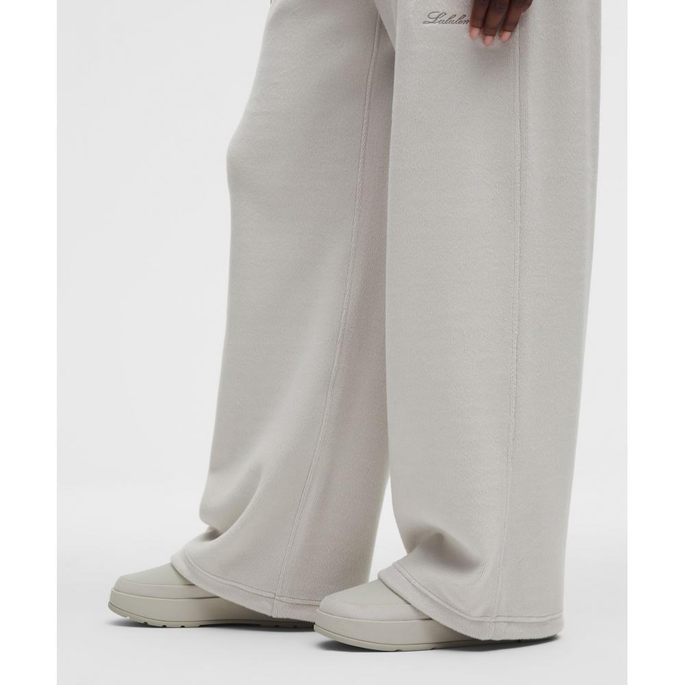 Lululemon Плюшевые велюровые брюки средней посадки цвет голубиный серый