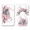 Flamingo Bathroom Toilet Three-Piece Floor Mat Doormat Bathroom Carpet