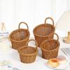 With Handle Hand-woven Hanging Baskets Imitation Rattan Wall Hanging Basket