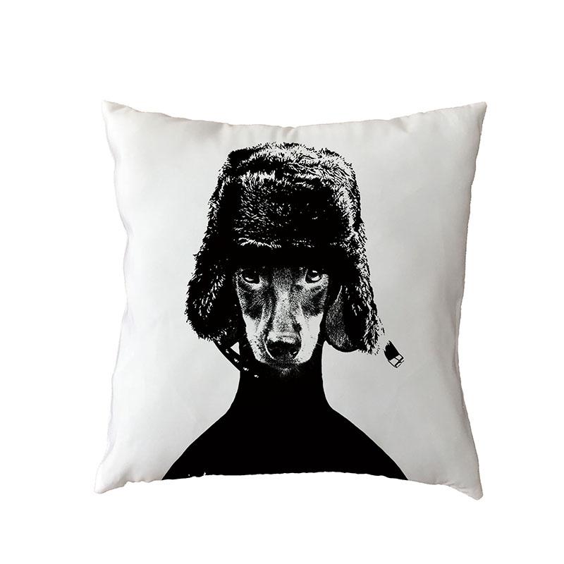 Чехлы на подушки с изображением плохих собак, французский бульдог, мопс, пудель, наволочка 45*45 см, полиэстер, наволочка из персиковой кожи, украшение для домашнего дивана, стула