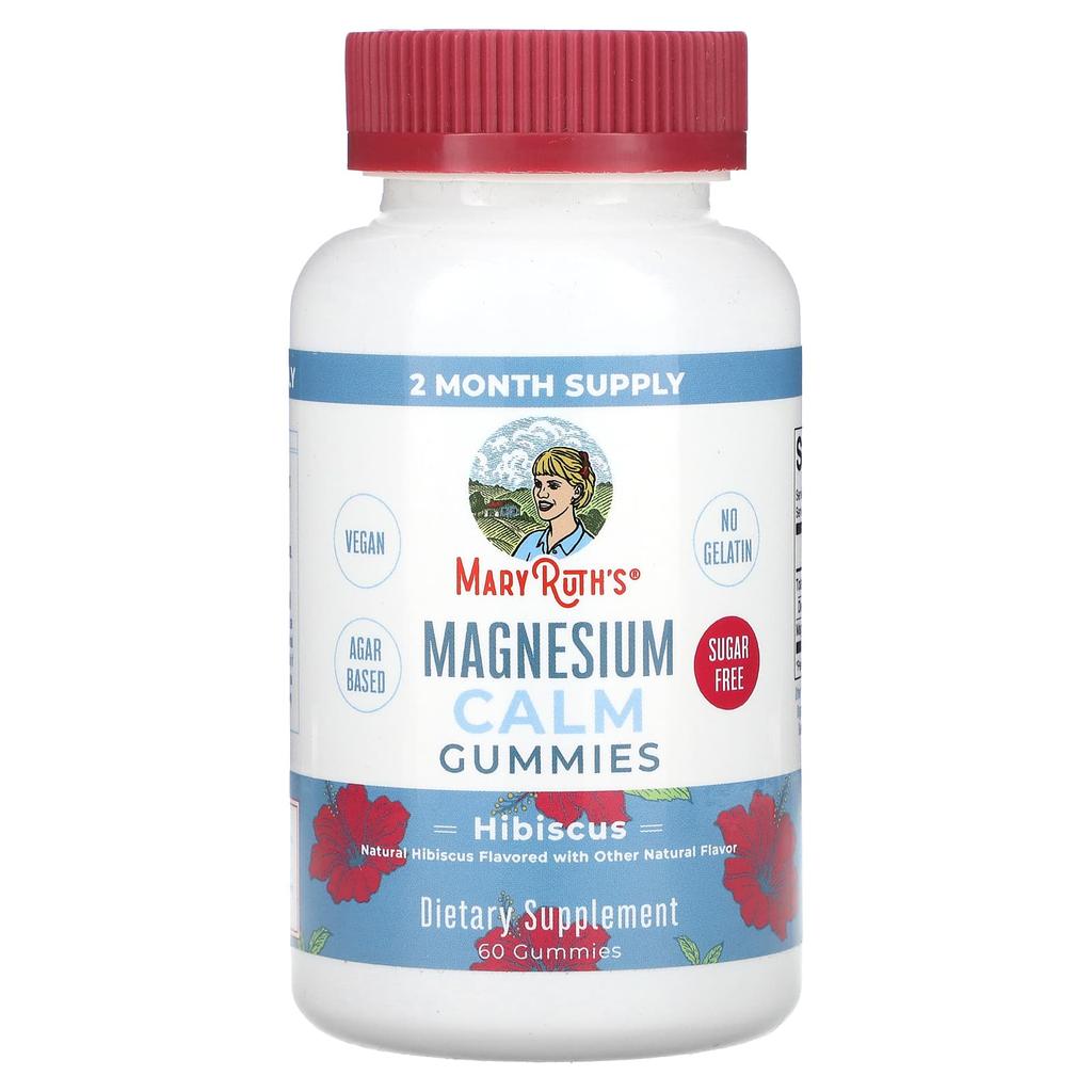 MaryRuth's, Жевательные конфеты Magnesium Calm, гибискус, 60 жевательных конфет