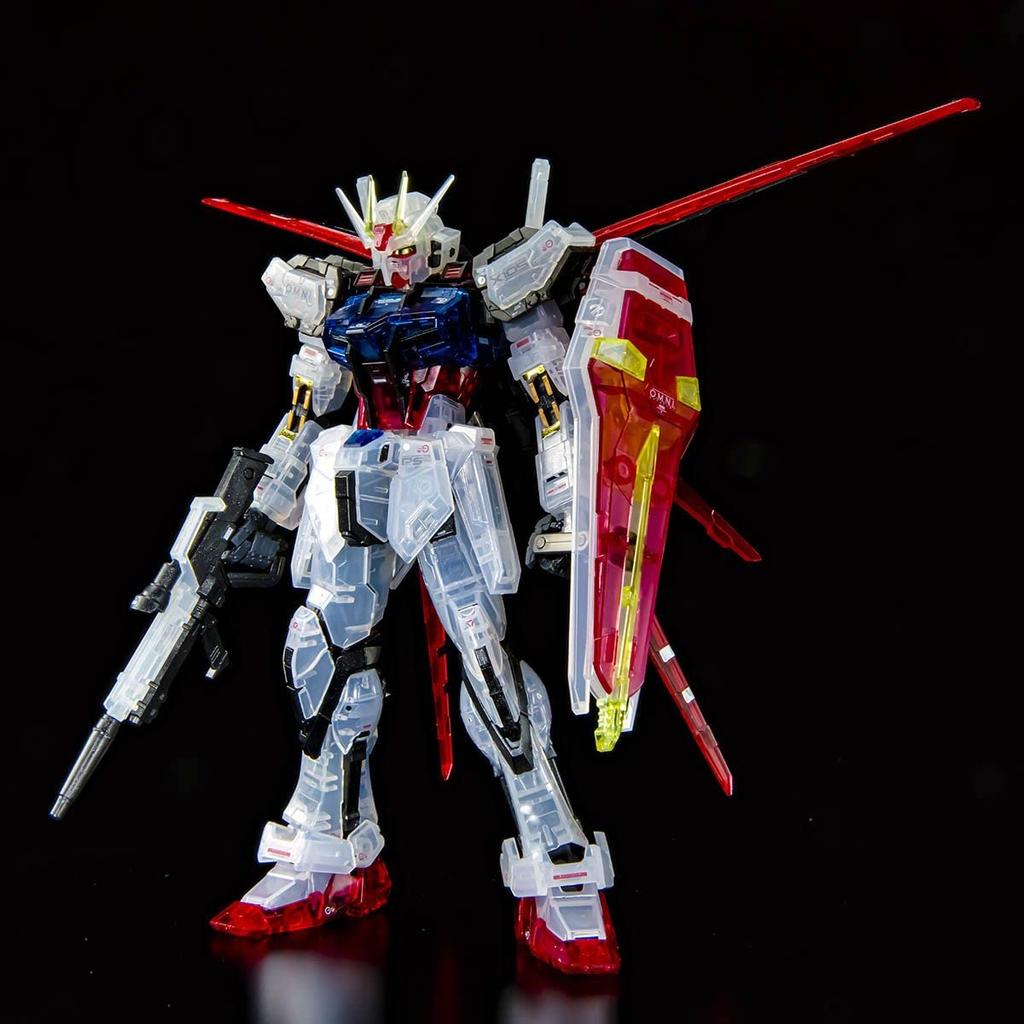 RG 1/144 Gundam Base Exclusive Aile Strike Gundam & Skygrasper Launcher/Sword Pack Set [Clear Color] Mobile Suit Gundam SEED