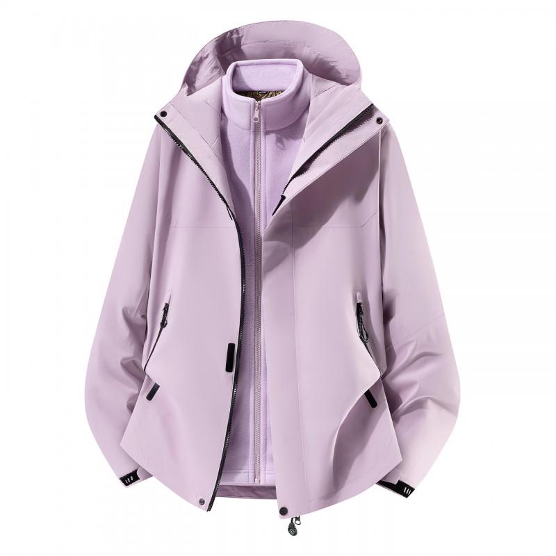 Mens Womens 3-in-1 Detachable Waterproof Windproof Hiking Jacket With Removable Fleece Liner Winter Outdoor Activities