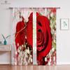 Шторы с розовыми цветами, теплые романтические ретро-красные шторы, украшение окна, чтобы блокировать конфиденциальность, шторы для спальни, кухни, гостиной