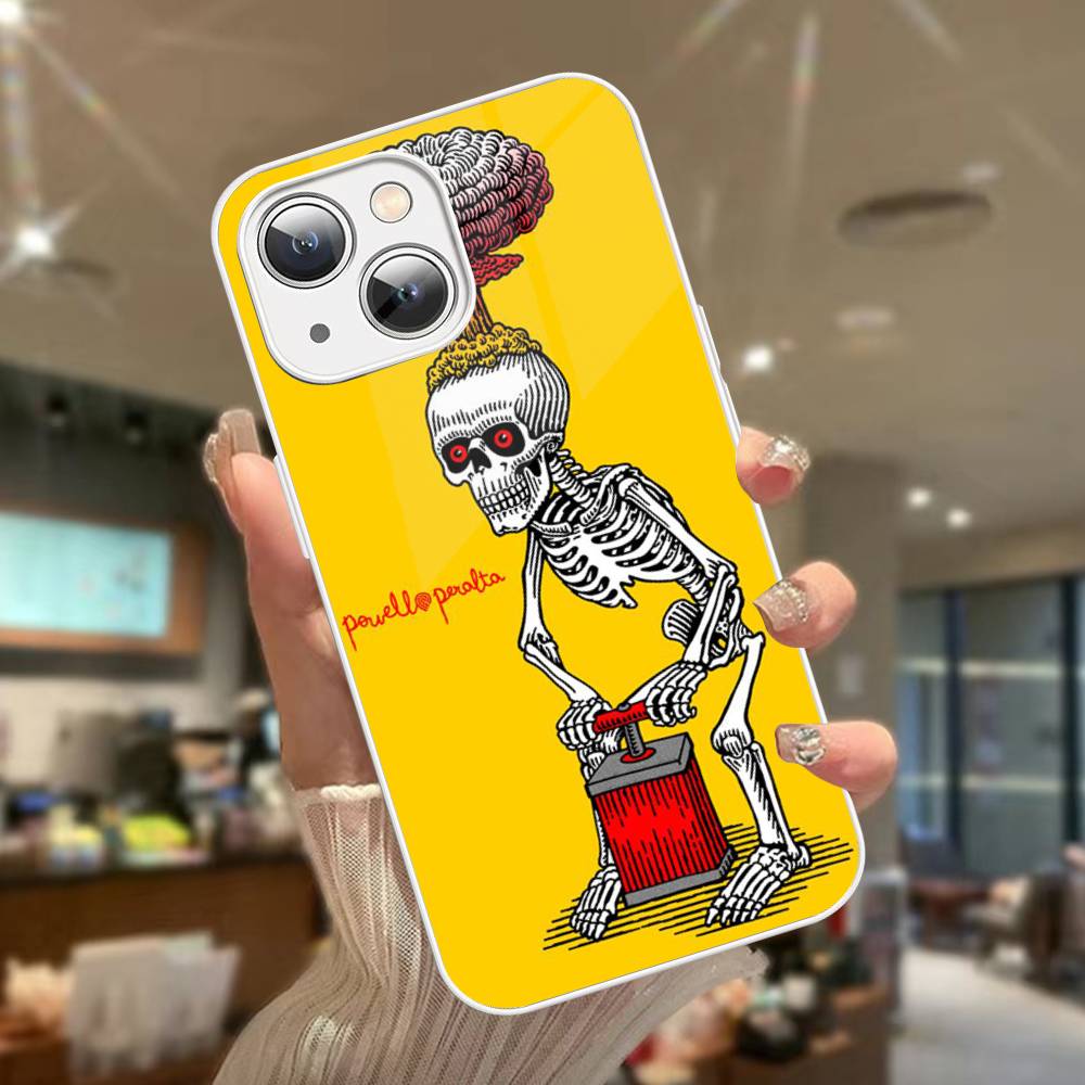 Skateboard Brand P-Powell P-Peralta Tempered Glass For Iphone 14 13 12 11 Pro Mini XS MAX 14Plus X XS XR Cover