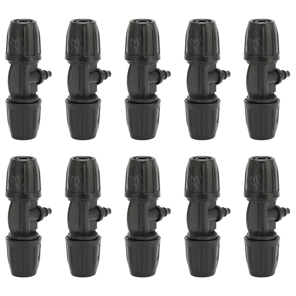 10Pcs 8/11 To 4/7 Reducing Tee with Buckle Garden Irrigation Atomizing Tubing Barbed Connector
