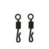 25pcs Q-Shaped Fishing Connector Black Quick Change Swivels Q-Shaped Bearing Swivel  Fishing