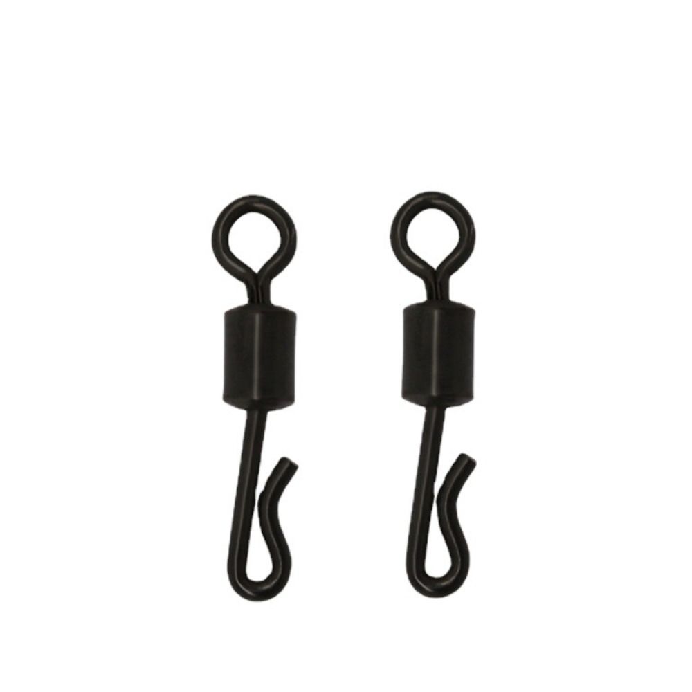 25pcs Q-Shaped Fishing Connector Black Quick Change Swivels Q-Shaped Bearing Swivel Fishing