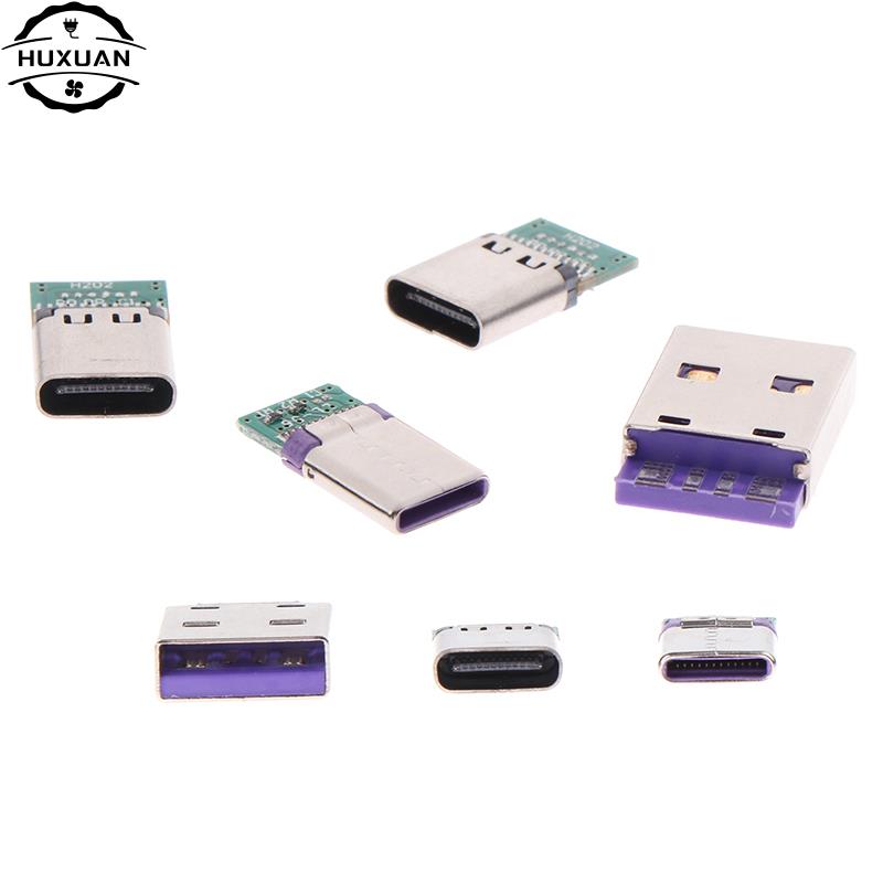 5 шт. USB 3.1 Type C Разъем 12/24 Контакта Гнездо/Вилка Адаптер для Пайки Провода и Кабеля 24 Контакта Поддержка Печатной Платы