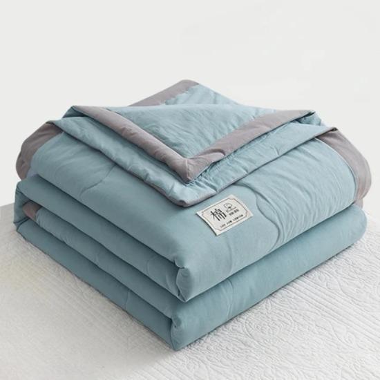 Новое однотонное хлопковое летнее одеяло, мягкое и удобное, для взрослых, кондиционер, студенческое общежитие, односпальное тонкое одеяло