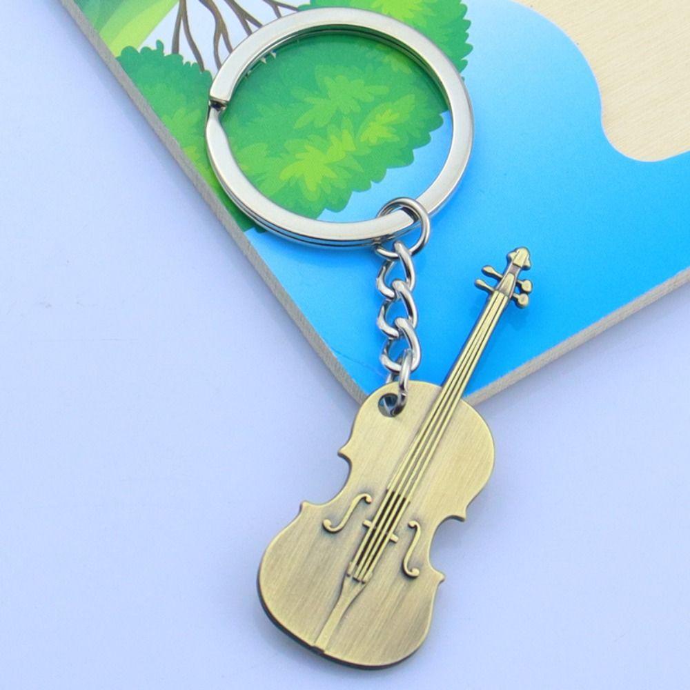 Металлический брелок для ключей в виде гитары, подвеска в виде классического музыкального инструмента, украшение для музыканта