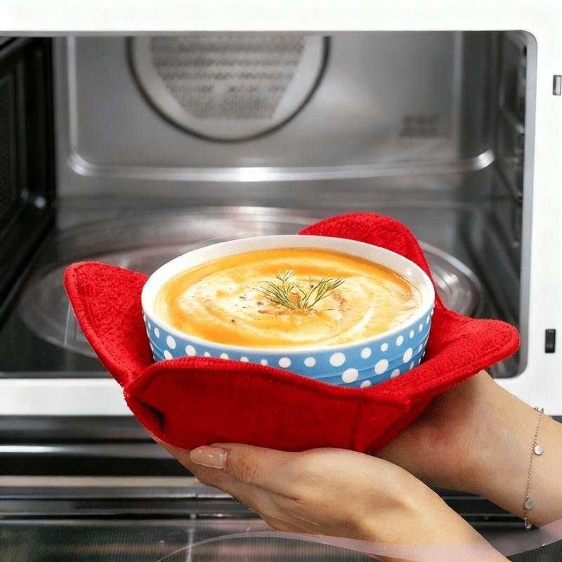 1 шт. Микроволновая печь Горячая тарелка Полотенце-подставка Кухонные аксессуары для микроволновой печи Тканевое полотенце Изолирующая подставка для тарелки Термостойкая подставка для тарелки Полотенце-инструмент