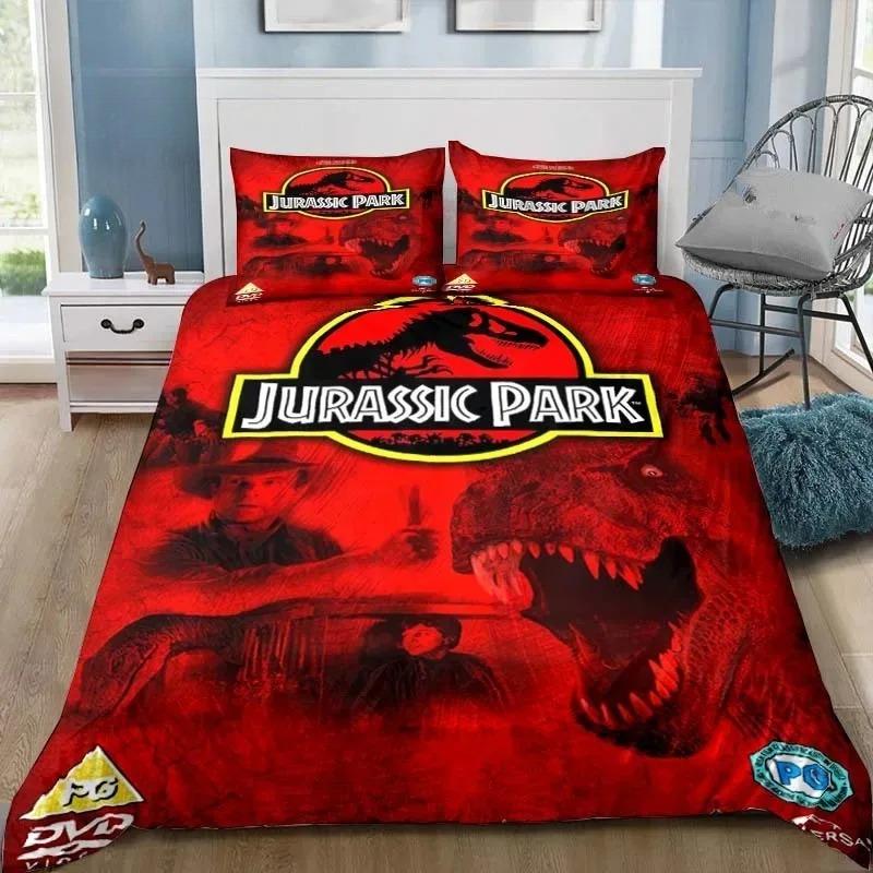 Dinosaur Jurassic Park 3D Print Bedding Collection Single Twin Full Queen King Size Bed Collection Adult Kid Bedroom Bedding Gift