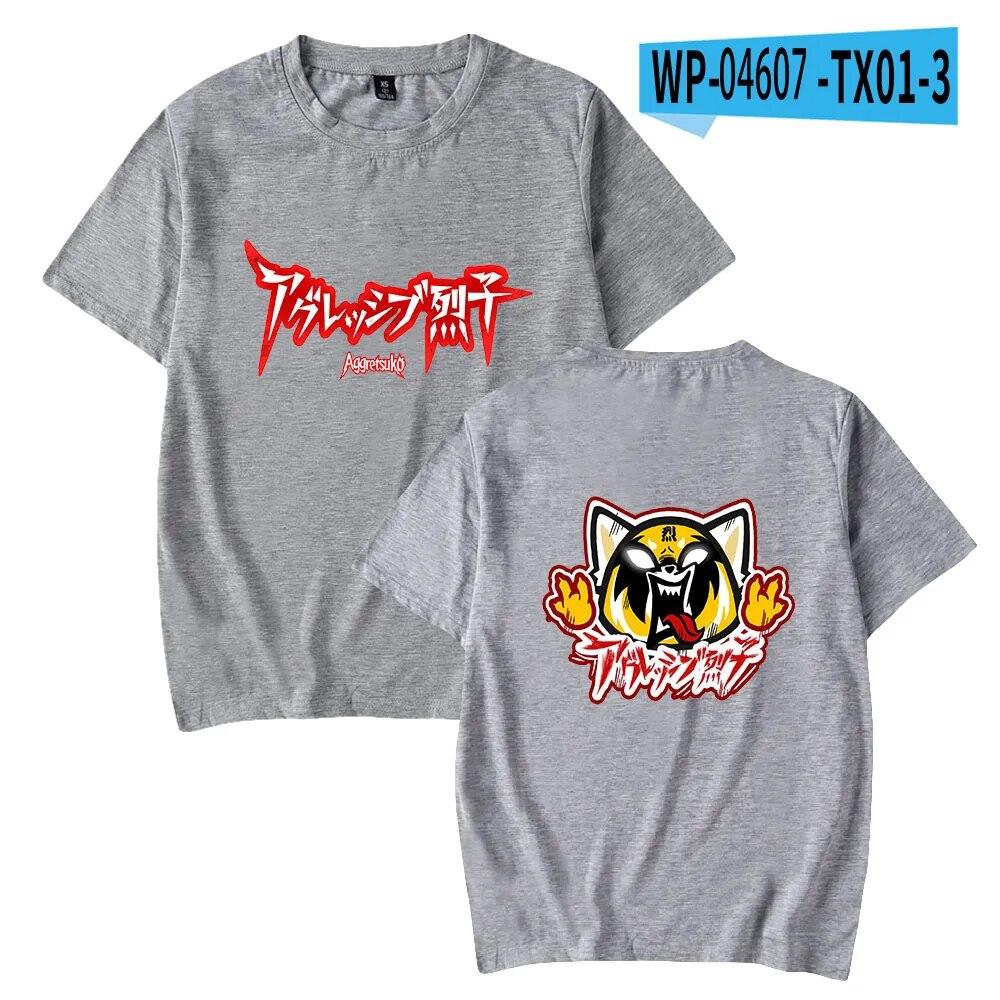 Aggretsuko модная футболка женская унисекс летние футболки с короткими рукавами аниме повседневная уличная футболка унисекс