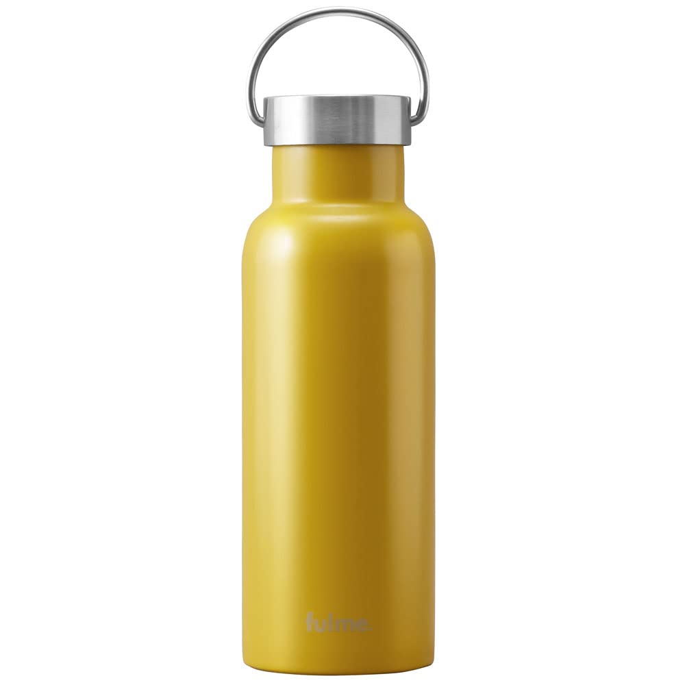 Iris Ohyama Fulme Water Bottle Tumbler Mug Bottle Stainless Steel 500ml Mustard Yellow with Lid Handle Handle Heat Insulation Cold Insulation Vacuum