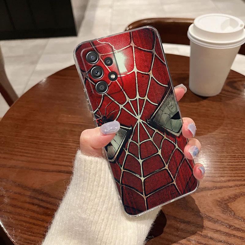 Прозрачный чехол Marvel Spiderman для Samsung Galaxy A57 A37 A56 5G A36 Чехлы A55 A54 A35 A26 A07 A17 A16 A06 A36 A15 Ударопрочная крышка