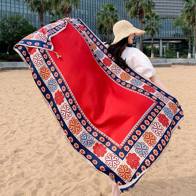 Scarf Women Winter Warm Scarves Vintage Bohemian Ethnic Style Art Shawl Wrap Beach Towel Tassels