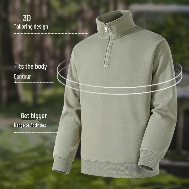 JEEP Men's Quarter-Zip Stand Collar Sweatshirt