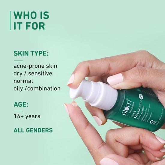 Сыворотка для лица Plum 10% Azelaic Acid & Cica | Борется с акне | Успокаивает воспаления | Легкая и нелипкая | Без отдушек | 100% веганский продукт | 30 мл