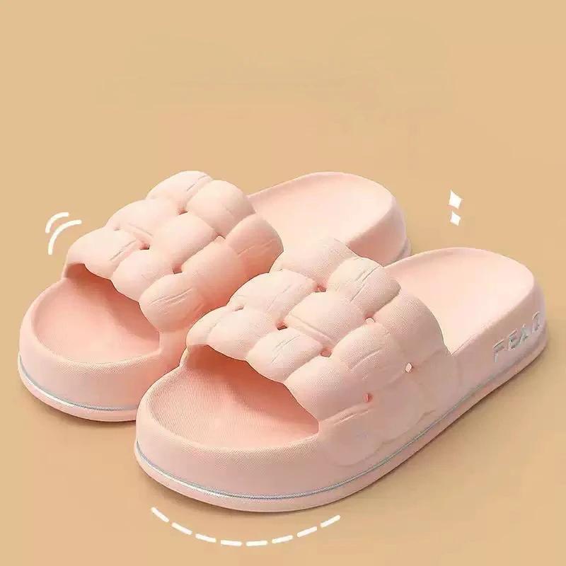 2025Women's New Slippers Fashion Hollow Design Platform Slippers Soft Sole Home Shoes Leisure Non-slip Outdoors Women Shoes