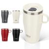 Mug Tumbler with Stainless Vacuum Large Keeps Hot or Coffee with Beige Lid, Steel, Insulated, Capacity, Cold, Cup, Handle, Portable, Tumbler,