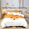 Cartoon Fox Print Duvet Cover Set - Soft and Breathable Polyester, Ultra-Soft and Comfortable 1*Duvet Cover + 2 Pillocase
