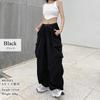 Teddy Cargo Loose Wide Cropped Street Pants510 Women's Pants, Fit, Leg, Lightweight, Length, Style, Spring/Autumn, (M, Black)